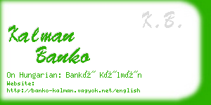 kalman banko business card